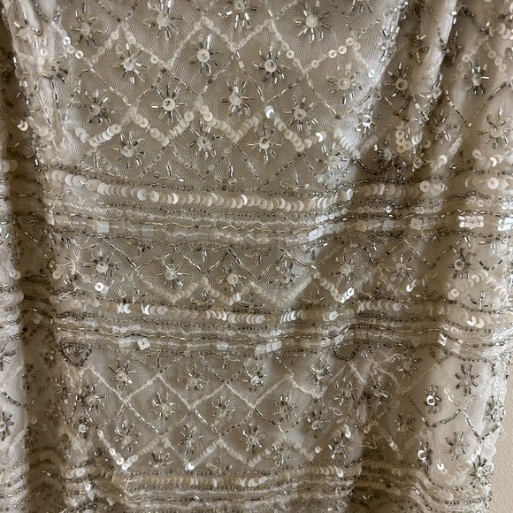 White beaded THEIA mini cocktail dress size 0 - Picture 6 of 8